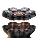 Maquinilla de afeitar para la cabeza para hombres calvos 7D Húmedo y seco Pantalla LED 8,6 x 8,6 x 7,6 cm Carga USB Negro-naranja Recortadora de barba 4