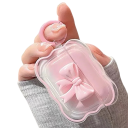 Maravilloso estuche 3D con lazo para Apple AirPods 1 2 con diseño ondulado y llavero Funda protectora a prueba de polvo para niñas 3