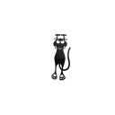 Marcador de página em plástico Gato 12,3 x 4,3 cm Silhueta preta Marcador decorativo para leitura em livros e cadernos 1