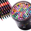 Marcadores de desenho com ponta macia set 80 pcs Marcadores acrílicos com forte cobertura Caixa fechável e pega Para escola e criação em casa 7