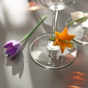 Marcadores de vidrio con forma de flor, 6 uds. 5