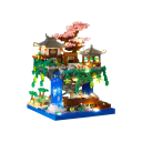 Mare micro construcție Taohuatan 18 x 18 x 22 cm Peisaj chinezesc cu lumină LED Model creativ de lac Decorațiune culturală inspirată de un monument celebru 7