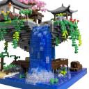 Mare micro construcție Taohuatan 18 x 18 x 22 cm Peisaj chinezesc cu lumină LED Model creativ de lac Decorațiune culturală inspirată de un monument 8