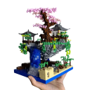 Mare micro construcție Taohuatan 18 x 18 x 22 cm Peisaj chinezesc cu lumină LED Model creativ de lac Decorațiune culturală inspirată de un monument 10