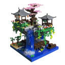 Mare micro construcție Taohuatan 18 x 18 x 22 cm Peisaj chinezesc cu lumină LED Model creativ de lac Decorațiune culturală inspirată de un monument 11