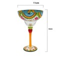 Margarita-koktejlasin 270 ml värikkäästi koristeltu lasi halkaisija 11 cm korkeus 18 cm margarita-koktaileille tai sekoitettuja juomia varten 2