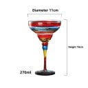 Margarita koktélszög 270 ml színes üveg 11 cm átmérő 18 cm magasság koktélokhoz margarita vagy kevert italokhoz 2