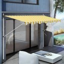 Markiză cu mecanism manual telescopic dimensiune 2,5 x 1,2 m cu cadru din aluminiu rezistent la coroziune și țesătură rezistentă la UV pentru terasă 8