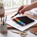 Markörer med mjuk spets set 60 st Akrylfärger med stark täckning Låda och bärhandtag För studenter i bildkonst och teckning hemma 8