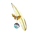 Marque-page en métal avec plume et papillon 11,3 x 2,4 cm marque-page avec chaîne et perle en verre 12