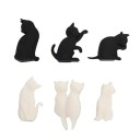 Marque sur le verre chat 6 pcs C62 2