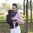 Marsupio per neonati e bambini 55 x 36 cm Marsupio grigio scuro con motivo leopardato nero Marsupio in cotone 3–36 mesi Trasporto bambini 2