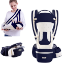 Marsupiu ergonomic multifuncțional pentru bebeluși cu scaun și spațiu de depozitare Marsupiu pentru sugari și copii mici Purtare combinată față și spate 3