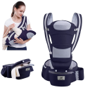 Marsupiu ergonomic pentru bebeluși cu scaun multifuncțional Spațiu de depozitare Bretele reglabile Marsupiu combinat pentru burtă și spate 3