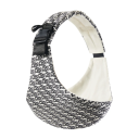 Marsupiu lateral pentru copii mici, peste umăr, curea reglabilă, design ergonomic, model alb-negru cu litere, confortabil de purtat 1