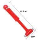 Martillo de seguridad de 15,5 x 5 cm, ABS y cinturón de metal, cuchillo, herramienta de rescate para coche, martillo de emergencia para romper cristales de vehículos, escape de coche. 2