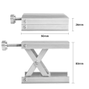 Masă elevatoare 9 x 9 cm Înălțime reglabilă 2,5–8,3 cm Stativ de laborator cu ridicare cu șurub Construcție metalică Reglare fină a înălțimii 2