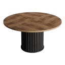 Masă rotundă pentru 4–6 persoane Diametru 122,4 cm Înălțime 74,9 cm Blat MDF și bază metalică cu striații Capacitate 136 kg Pentru dining 7
