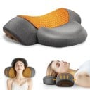 Masážny krčný vankúš s vibráciou a nahriatím 3 úrovne masáže a tepla pamäťové jadro ergonomický na uvoľnenie krku a šije 2