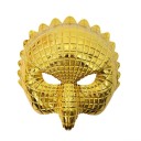 Masca de plastic zlată pentru față cu elastic ajustabil, costum de Halloween, cosplay, accesoriu pentru petrecerea de carnaval 1