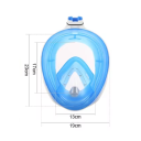 Masca de scufundare cu fața întreagă mărimea S/M 17 x 13 cm dimensiuni interioare 23 x 19 cm dimensiuni exterioare cu o pereche de dopuri pentru urechi 2