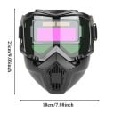 Masca de sudură cu întunecare automată protecție facială 23 x 18 cm formă ergonomic cu ventilație și umplutură moale neagră pentru sudare 2