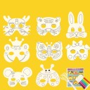 Máscara de animais para colorir 8 pcs 5