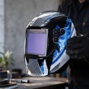 Máscara de soldadura automática UN9K 4 sensores Campo de visão 100 x 97 mm Óptica True Color 1/1/1/1 Para ARC MIG e plasma 5