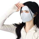 Máscara facial para mujeres contra el sol y los insectos de poliéster transpirable máscara protectora para deportes y uso al aire libre 1