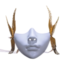 Máscara mecánica de medio rostro con alas de hierro en las orejas Máscara de cosplay para carnaval Halloween Varios colores Accesorio 3