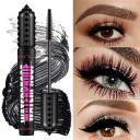 Mascara waterproof avec brosse élargissante pour un volume maximal et un allongement des cils effet longue durée sans paquets pour un maquillage intense 2