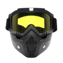 Maschera da motocross nera a visiera intera con vetro in PC indurito Maschera protettiva per moto in materiale TPU Enduro quad cross 7