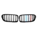 Mascherina anteriore del radiatore per BMW 3 F30 F31 F35 2011–2018 Set di 2 griglie in finitura nera lucida con lamelle colorate aspetto sportivo 1