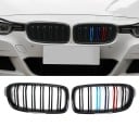 Mascherina anteriore del radiatore per BMW 3 F30 F31 F35 2011–2018 Set di 2 griglie in finitura nera lucida con lamelle colorate aspetto sportivo 2