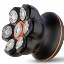 Mașină de ras pentru bărbați cheli 7D pentru ras umed și uscat cu display LED 8,6 x 8,6 x 7,6 cm încărcare USB Negru-portocalie 3