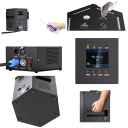 Mașină de scântei reci fântână 700 W RGB LED efect DMX și telecomandă Înălțime 2-5,5 m rezervor 200 g Negru Pentru scenă petreceri și show-uri 3