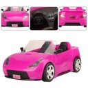 Mașină pentru păpuși cu îmbrăcăminte și accesorii 26 buc Cabriolet roz Rochii și pantofi cu genți Plastic și textil Dimensiuni mașină 34 x 17 x 13 cm 3