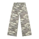 Maskáčové rovné pánske džínsy s kovovým krúžkom Široké dlhé nohavice Streetwear nohavice Army štýl Ležérne pánske jeansy 4