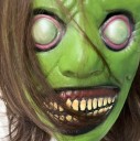 Masque d'Halloween démon horreur visage avec sourire Accessoire de cosplay effrayant pour carnaval masqué et fête 5
