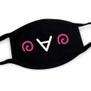 Masque d'hiver en coton noir pour le visage demi-masque unisexe avec motif drôle de bande dessinée Protection contre le froid 1