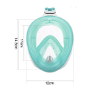 Masque de plongée intégral pour enfants XS 11 x 12 cm Dimensions extérieures 14,5 x 17 cm Bouchons d'oreilles Masque de natation pour enfants Snorkeling 2