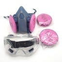 Masque demi-visage en silicone 7502 avec filtres 2097 et lunettes de protection Filtration 99,97 % Gris-bleu Pour la peinture, le ponçage 9