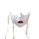 Masque facial mécanique demi-visage avec rouge à lèvres prononcé Masque de cosplay pour carnaval Halloween Différentes couleurs Accessoire 2