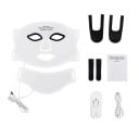 Masque LED pour le visage et le cou avec 7 modes lumineux 26,3 x 18 cm et 23,1 x 8,4 cm en silicone 103 LED batterie 1200 mAh pour les soins 1