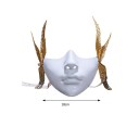 Masque mécanique demi-visage de robot avec ailes en fer près des oreilles Masque de cosplay pour carnaval Halloween Différentes couleurs 5