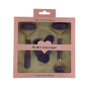 Massageset voor gezicht en lichaam 3 stuks Houten roller met ribbels Glad dubbelhoofdige roller Gua sha schraper Massagehulpmiddel 3