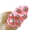 Massageværktøj med 7 stålkugler med 360° rotation. Massageplade til håndfladen mod kramper og muskelsmerter. Kugleanordning til punktmassage på kroppen 16 x 8 cm. 2