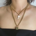 Massieve damesketting met sleutel en slot 1