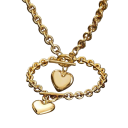 Massieve uitstraling set ketting armband van roestvrij staal Elegante opvallende dames sieraden Hypoallergene ontwerp voor vrouwen en meisjes 1