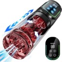 Masturbador con rotación, succión, lamido, vibración y movimiento, pantalla LED, resistente al agua, carga USB, embalaje discreto. 3